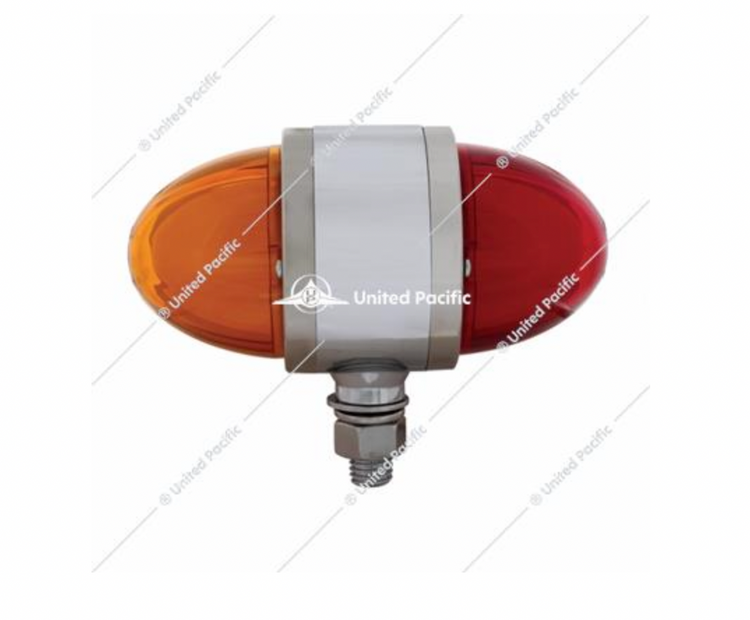 9 LED Dual Function GloLight Double Face Light - Amber & Red LED/Amber & Red Lens