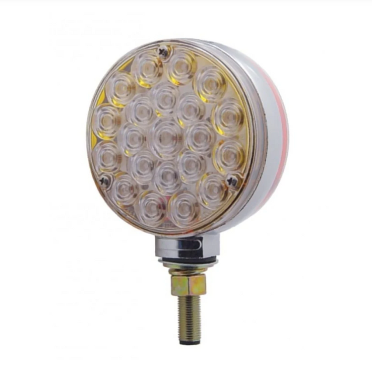UNITED PACIFIC 4" ROUND RED/AMBER DOUBLE FACE TURN SIGNAL LIGHT